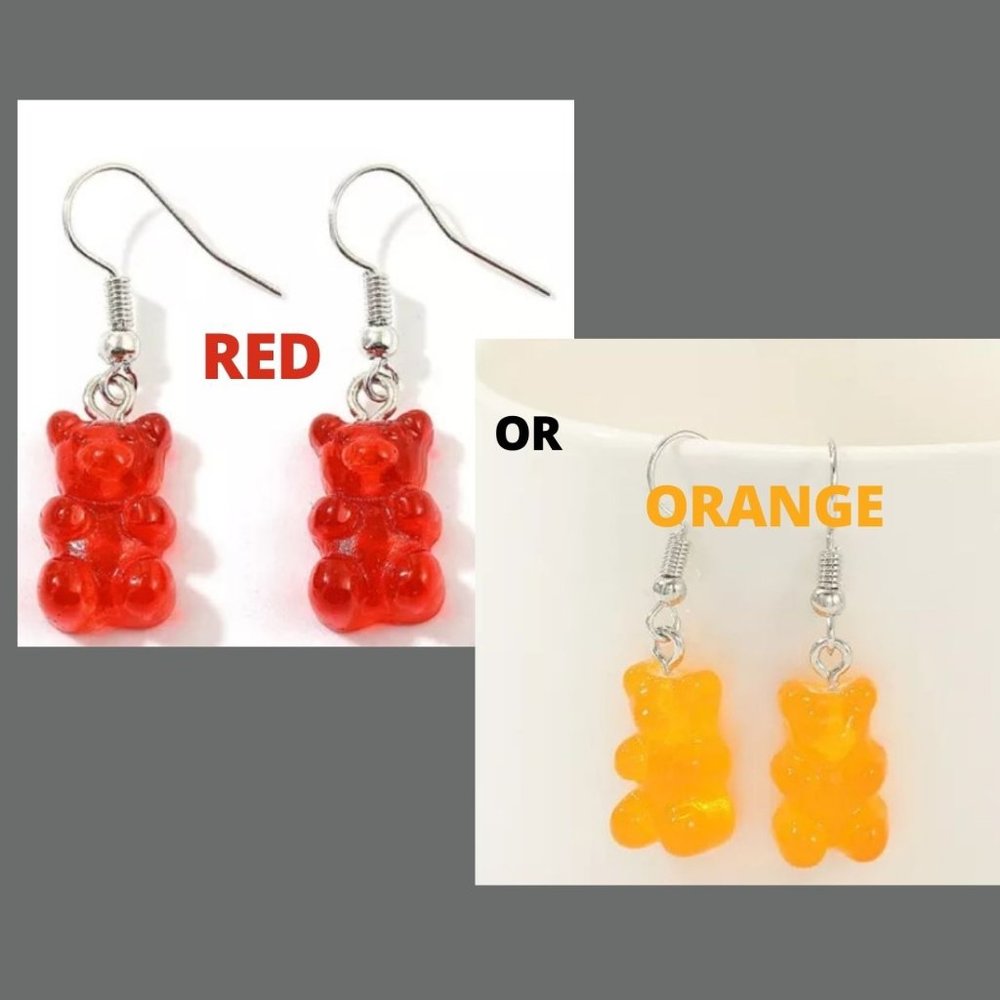 Jelly Candy Look Gummy Bear Earrings